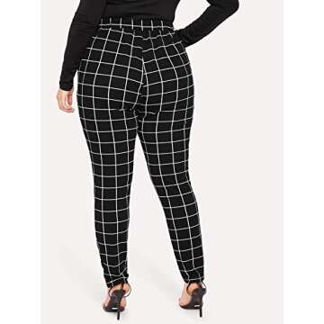 Floerns Women's Plus Size Plaid Pants Leggings - Stylish Comfort for Every Occasion