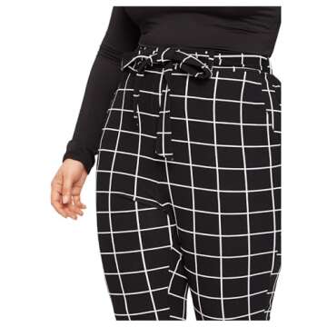 Stylish Floerns Plus Size Plaid Pants for Work & Daily