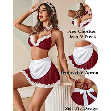 Avidlove Sexy Maid Lingerie Set - Flirty Cosplay Outfit for Women