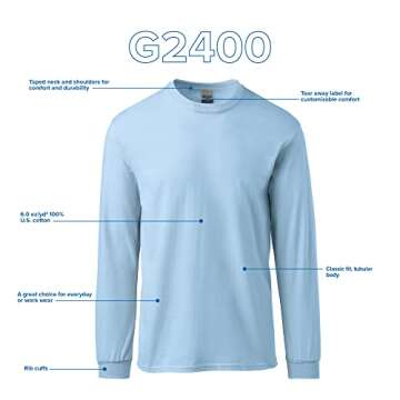 Gildan Men's Ultra Cotton Long Sleeve T-Shirt, Style G2400, Multipack, Royal (2-Pack), 3X-Large