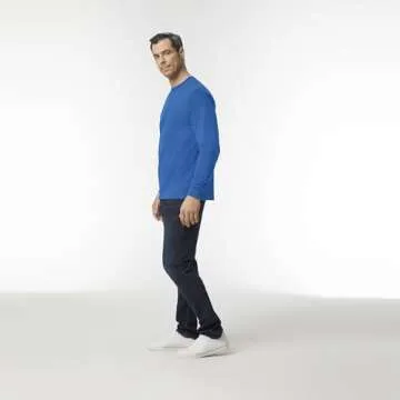 Gildan Men's Ultra Cotton Long Sleeve T-Shirt, Style G2400, Multipack, Royal (2-Pack), 3X-Large