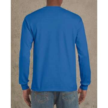 Gildan Men's Ultra Cotton Long Sleeve T-Shirt, Style G2400, Multipack, Royal (2-Pack), 3X-Large