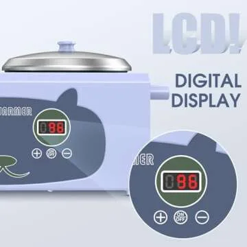 Qiiugirl Double Wax Warmer Professional Wax Pot Wax Machine Digital Display for Hair Removal,Purple