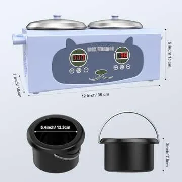 Qiiugirl Double Wax Warmer Professional Wax Pot Wax Machine Digital Display for Hair Removal,Purple