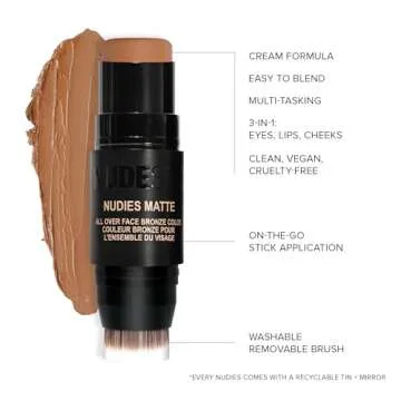 Nudestix Matte Bronzer Stick for Face Eyes and Lips