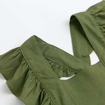 Curipeer Baby Girls Cotton Linen Dress Sleeveless Infant Toddler Casual Dress with Ruffle for Summer 12M