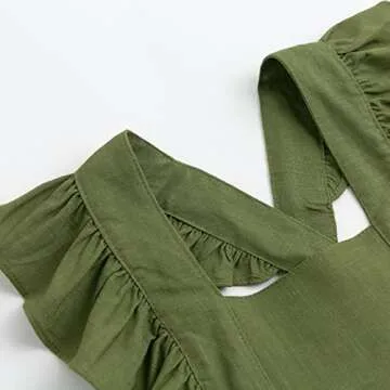 Curipeer Baby Girls Cotton Linen Dress Sleeveless Infant Toddler Casual Dress with Ruffle for Summer 12M