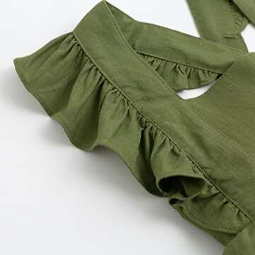 Curipeer Baby Girls Cotton Linen Dress Sleeveless Infant Toddler Casual Dress with Ruffle for Summer 12M