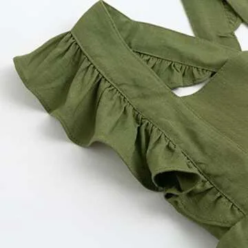 Curipeer Baby Girls Cotton Linen Dress Sleeveless Infant Toddler Casual Dress with Ruffle for Summer 12M