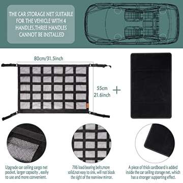 YVVZHOU PANN Upgrade Ceiling Cargo Net for Smart Storage