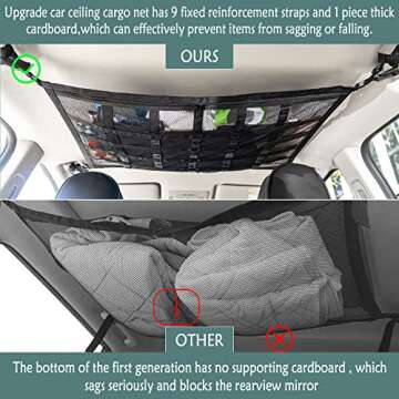 YVVZHOU PANN Upgrade Ceiling Cargo Net for Smart Storage