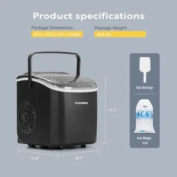 VIVOHOME Portable Ice Maker - 26lbs Daily Production