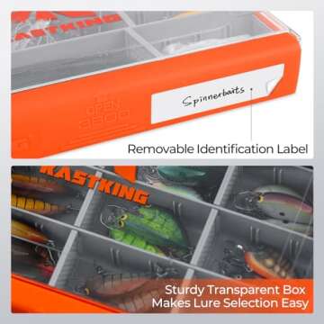 KastKing HyperSeal Waterproof Fishing Tackle Box, Waterproof 3600 and 3700 Tackle Trays, Organizer with Removable Dividers, Lure Box and Terminal Tackle Storage