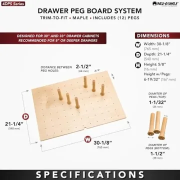 Rev-A-Shelf Trimmable Pegboard Drawer Divider Organizer