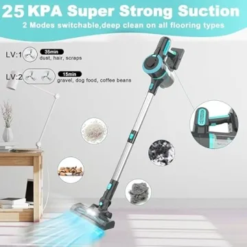 Powerful 2024 Cordless Vacuum Cleaner with 25Kpa Suction