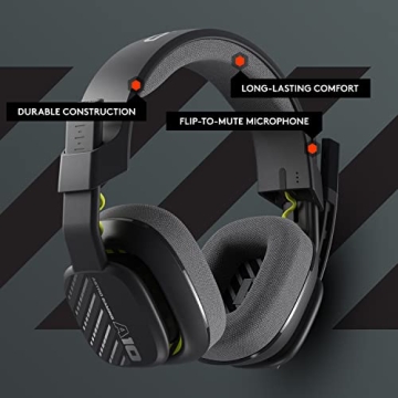 Astro A10 Gaming Headset Gen 2 Wired Headse t- Over-Ear Gaming Headphones with flip-to-Mute Microphone, 32 mm Drivers, for Xbox Series X|S, Xbox One, Nintendo Switch, PC, Mac & Mobile- Black Renewed