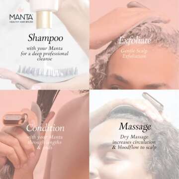 Manta Pulse Electric Scalp Massage Brush for Hair Growth