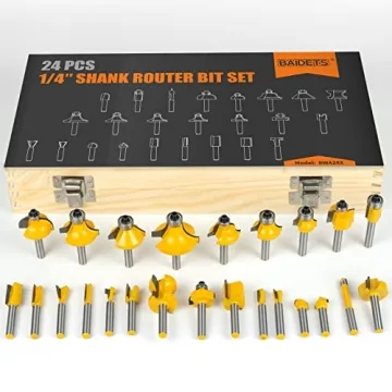 BAIDETS 24 Piece Router Bits Set for Efficient Woodworking