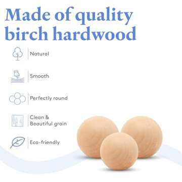 2" Wooden Balls for Crafts - Smooth Birch Balls