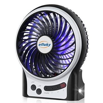 Portable Rechargeable Mini Desk Fan with LED Light