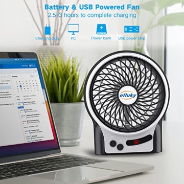 Portable Rechargeable Mini Desk Fan with LED Light