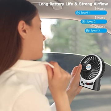 Portable Rechargeable Mini Desk Fan with LED Light
