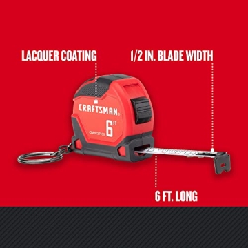 CRAFTSMAN Keychain Tape Measure Convenient Compact Tool