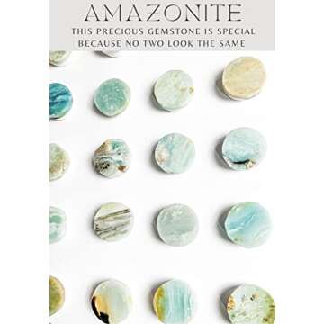 Grips by CRYSTALFY Amazonite Natural Edge Crystal Phone Grip Holder & Expanding Kickstand - Natural Gemstone Swappable Top Accessory for iPhone, iPad, Kindle & Mobile Devices