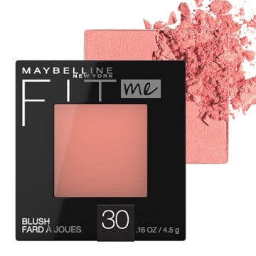 Maybelline Fit Me Powder Blush - Lightweight, Smooth & Blendable All-Day Color in Rose, 1 Count