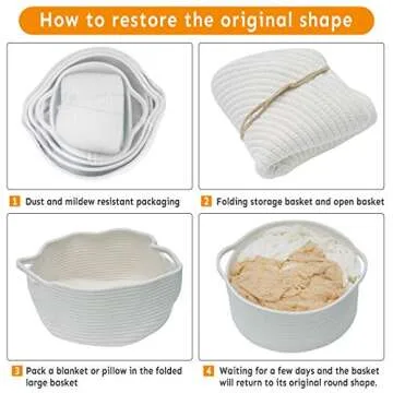 Storage Baskets Set of 5 – Stylish Cotton Rope Organizers