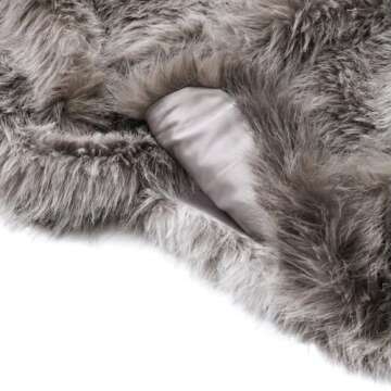 Amazhiyu Womens Faux Fur Zip-Up Cropped Jacket Long Sleeve Warm Winter Coat Brown, Medium