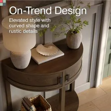 Farmhouse Half Moon Console Table - Chic Entryway Solution