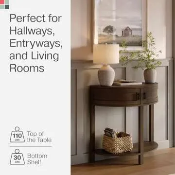 Farmhouse Half Moon Console Table - Chic Entryway Solution