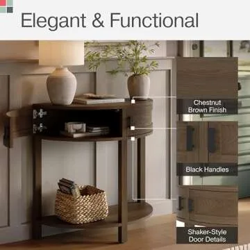 Farmhouse Half Moon Console Table - Chic Entryway Solution