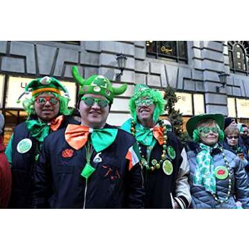 Yilistore St. Patrick's Day Hat Green Shamrock Viking Hat for Men Women's Party Costume Accessory