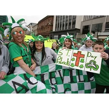 Yilistore St. Patrick's Day Hat Green Shamrock Viking Hat for Men Women's Party Costume Accessory