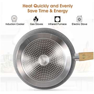 Kitchen Academy 17-Piece Granite Nonstick Cookware Set