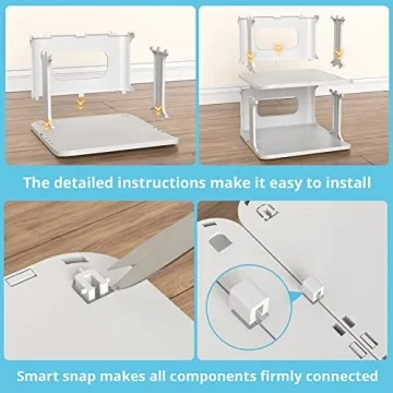 ZOINLIY Stackable Shoe Rack for Closet, 4 Tiers 2 Columns Shoe Rack Organizer for Bedroom, Entryway, Dorm Rooms, Grey Free Standing Shoe Storage Shelf, Plastic Shoe Cubby for Small Space