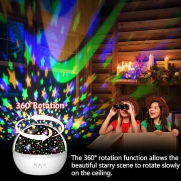 Star Projector Night Light for Kids with Snowflake Theme