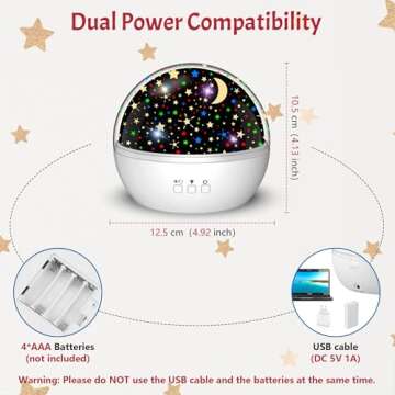 Star Projector Night Light for Kids with Snowflake Theme