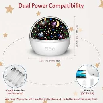 Star Projector Night Light for Kids with Snowflake Theme