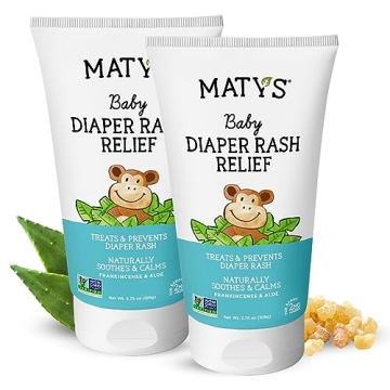 Maty’s Baby Diaper Rash Relief Ointment - Natural Soothing Balm with Lavender & Aloe, 2 Pack