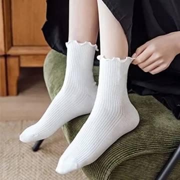 Fashionable Mcool Mary Ruffle Socks for Women - 6 Pack