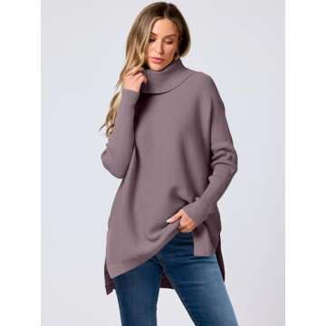 Oversized Turtleneck Batwing Sweater for Fashionable Fall