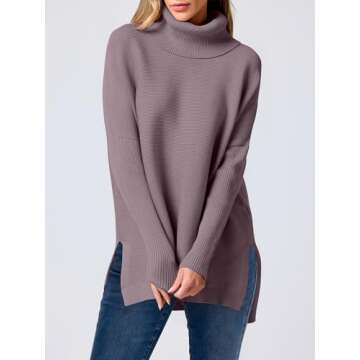 Oversized Turtleneck Batwing Sweater for Fashionable Fall