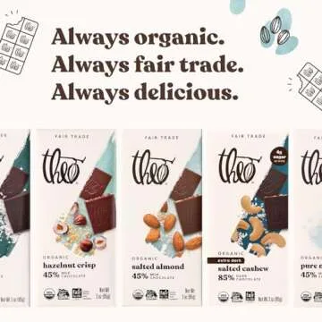 Theo Salted Almond Organic Milk Chocolate Bar 45% Cacao