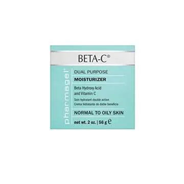 Pharmagel Beta-C Dual Action Moisturizer Normal to Oily Skin | Brightening and Smoothing Face Moisturizer | Pore Minimizer & Rejuvenation - 2 oz.