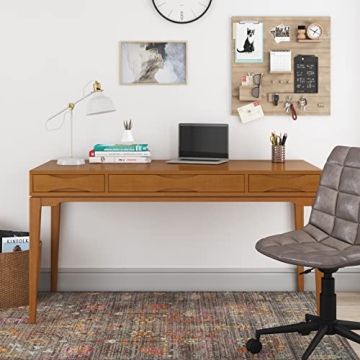 SimpliHome Harper 60" Solid Wood Desk for Home Office
