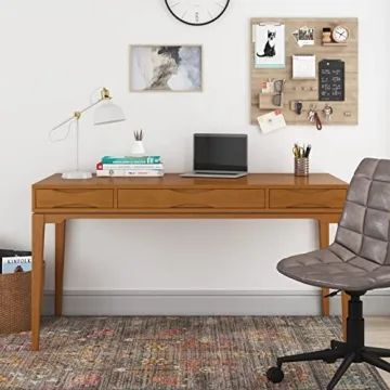 SimpliHome Harper 60" Solid Wood Desk for Home Office