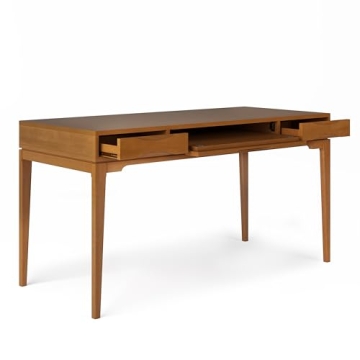 SimpliHome Harper 60" Solid Wood Desk for Home Office